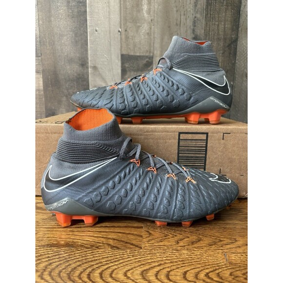 Nike Hypervenom Phantom 3 Elite FG Soccer Cleats Grey Orange Size 12 Italy
